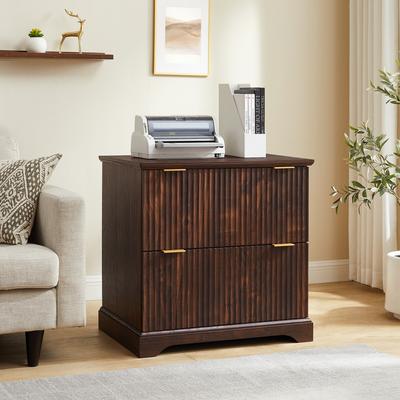 ACCOHOHO Modern Fluted 2 Drawer File Cabinet, Storage Cabinet for Home Office