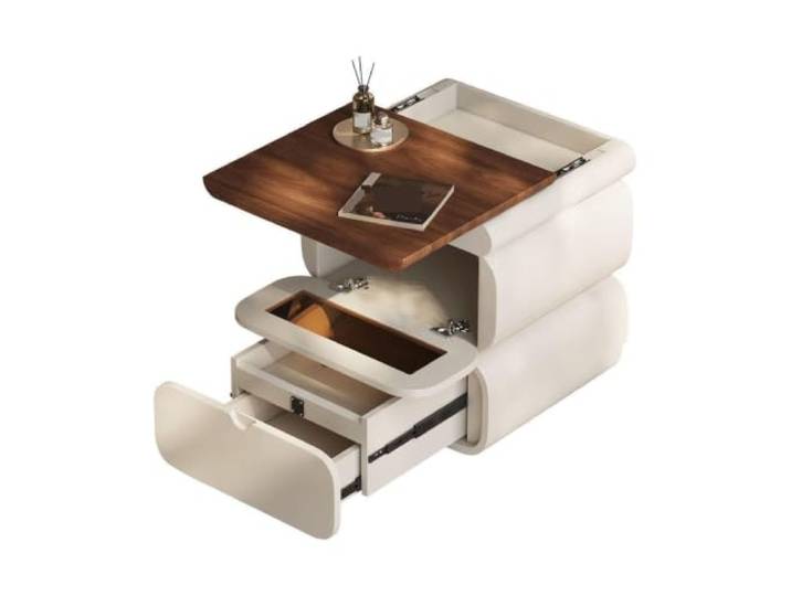 Nachtkästchen Schlafzimmer-Nachttisch aus Holz mit mehreren Fächern Mehrschichtige Schubladenanordnung, große Lagerkapazität for kleine Schlafzimmer