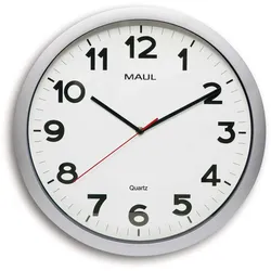 MAUL Wanduhr MAULstep Ø 40 x 4.8 cm Kunststoff 1 x AA (1.5 V) silber