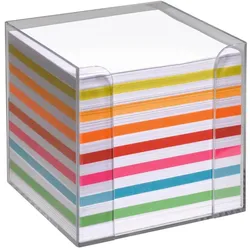 folia Zettelbox transparent inkl. Notizzettel farbig sortiert - 700 Stück