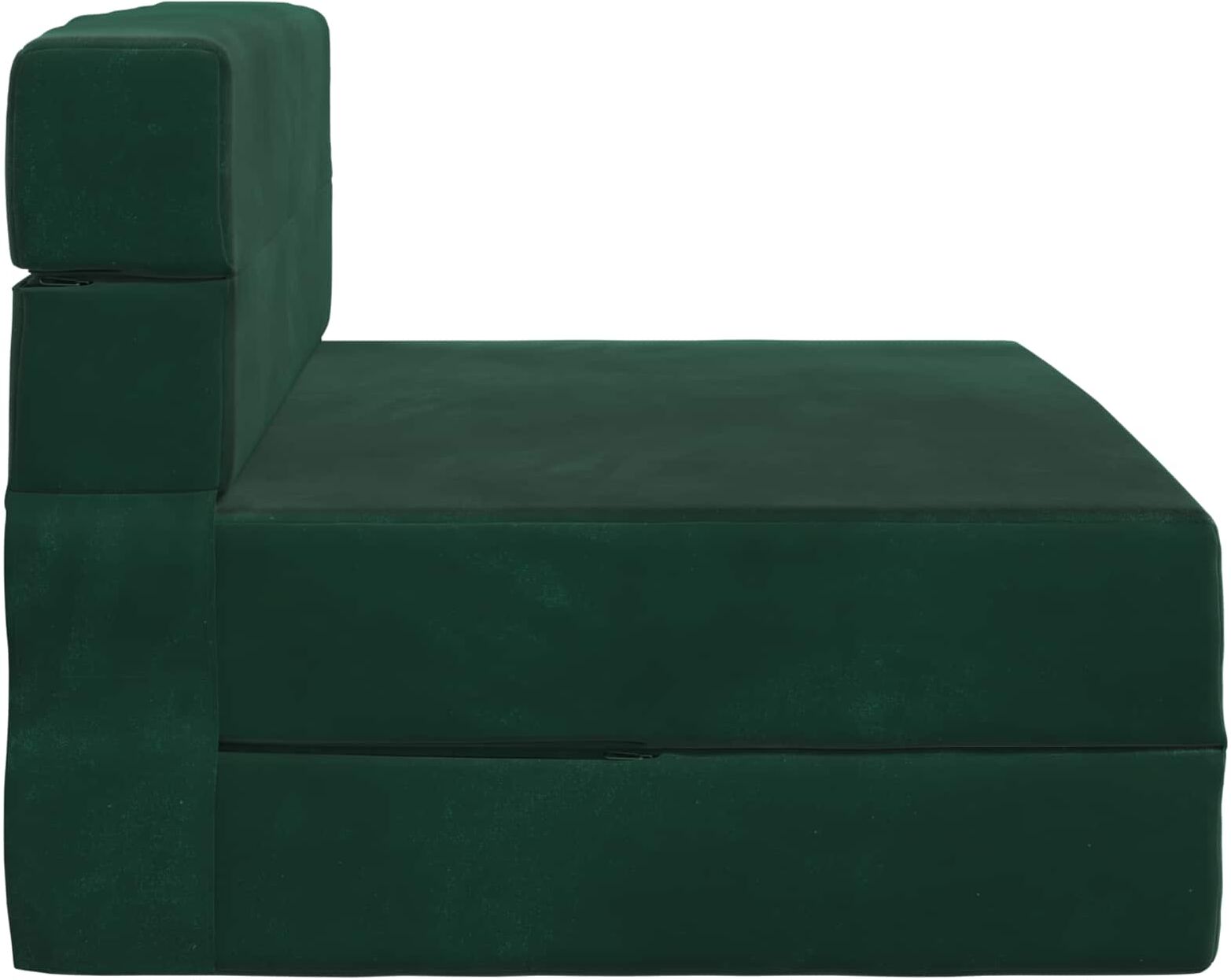 vidaXL Canapé-lit pliable Vert foncé 70 x 72 x 60 cm Tissu
