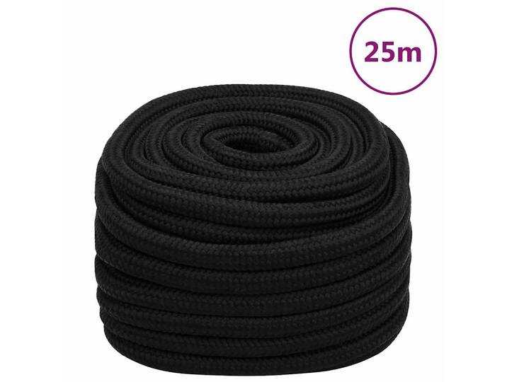 vidaXL Arbeitsseil Schwarz 25 mm 25 m Polyester