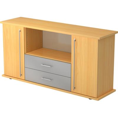Hammerbacher Sideboard SB 2OH 2 Schübe BxTxH 166,1x44,8x84cm Griff RE Buche/Buche