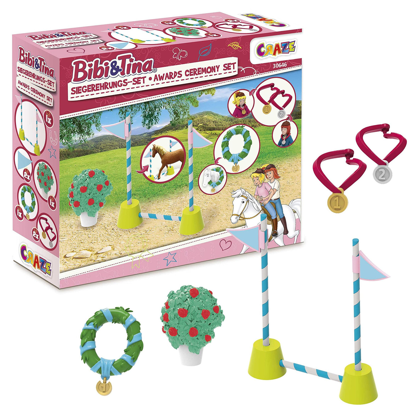 Craze Bibi en Tina Prijzenuitreiking speelset voor paardenfiguren