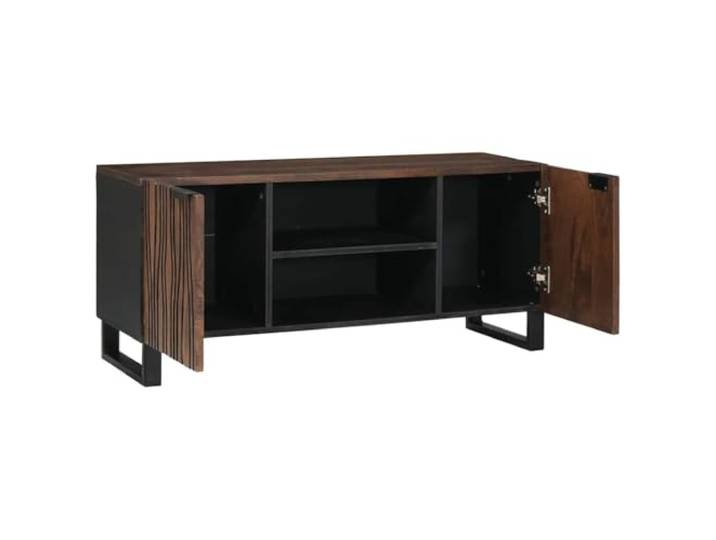 GKHPYURE TV-Schrank Walnuss 105 x 33 x 46 cm Holz mehrschichtig Wandmontage, 2 Einlegeböden, 2 Türen, modernes Design, platzsparend