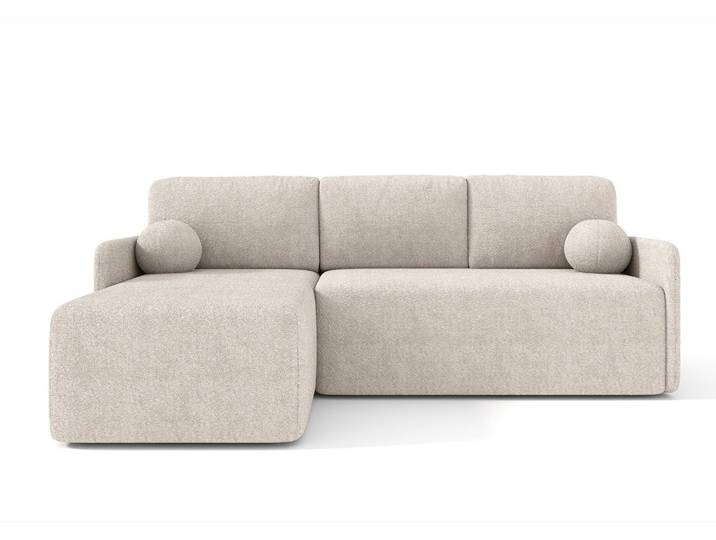 Selsey BLOOM - Canapé d'angle avec fonction sommeil\, revêtement en bouclé beige