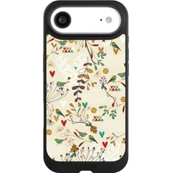 Nivocase Hülle für Apple iPhone Air Handyhülle NIVOcore Case Schwarz Blumen Retro Vogel (Apple iPhone Air), Smartphone Hülle, Schwarz