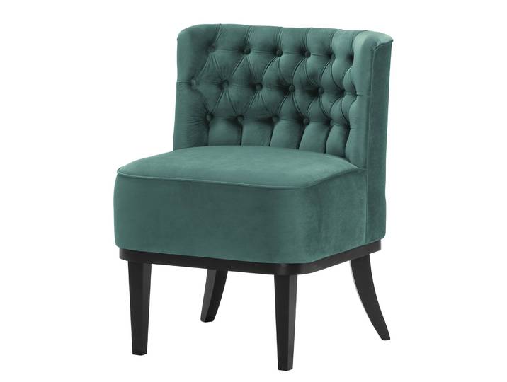 Fauteuil Farida I Bleu/Bleu pétrole Velours Ravi 72 x 80 x 65cm