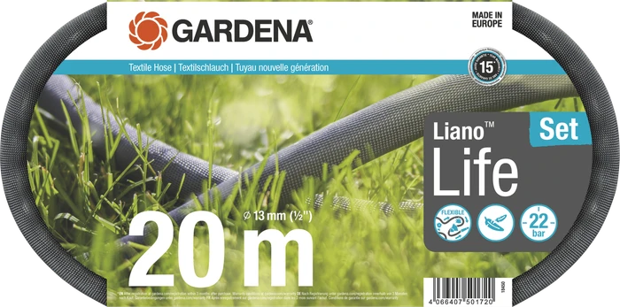 GARDENA Gartenschlauch Life 1/2" Set 20,0 m