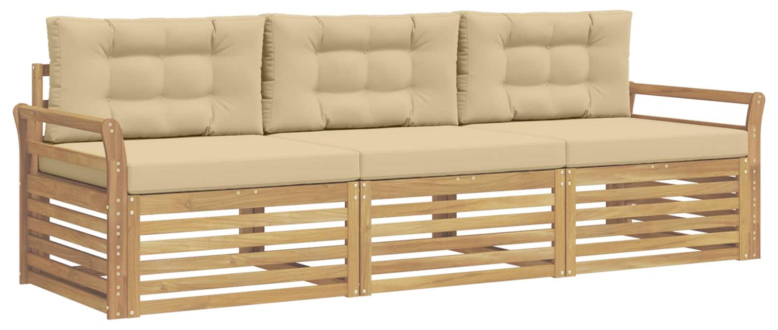 Garnitur aus 3 Outdoor-Sofas, Farbe Beige