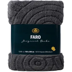 Decke FARO anthrazit (BL 150x200 cm) - grau - BL 150x200 cm
