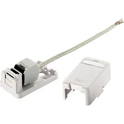 equip 1-Port Keystone Aufputzgehäuse (1 Port), USB Ladegerät, Weiss