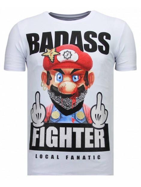 Local Fanatic Fight club mario rhinestone t-shirt