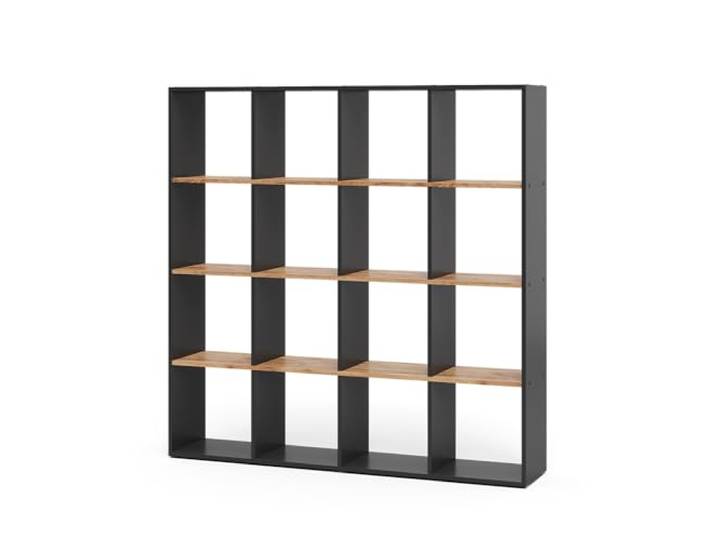 Vicco Raumteiler Karree, Anthrazit/Goldkraft Eiche, 142.4 x 143 cm zur flexiblen Raumaufteilung und übersichtlichen Aufbewahrung