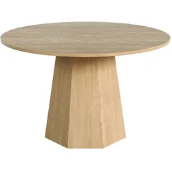 STILVORA Esstisch rund MDF Eichenfarbe 120x120 cm für 4-6 Personen