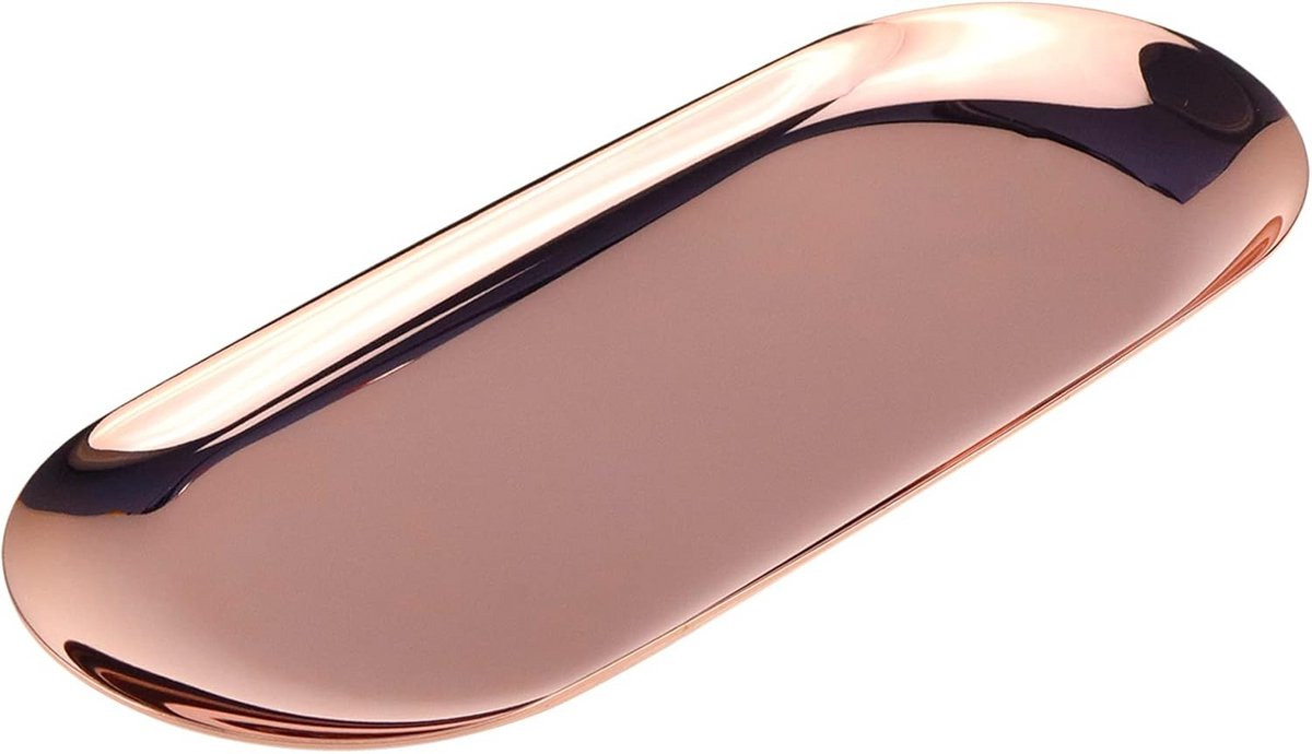 Decoratief Ovaal Metalen Dienblad voor Sieraden en Cosmetica - Roségoud
