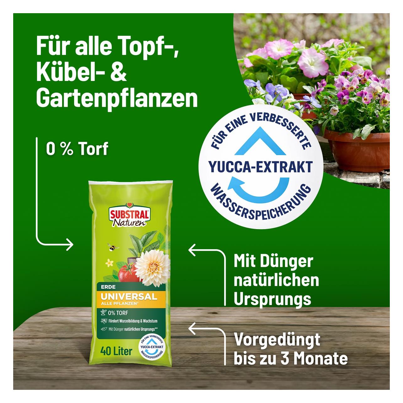 Substral Naturen SUBSTRAL Naturen Universalerde 40,0 l (40 l, Erde ohne Torf) (18620DP)