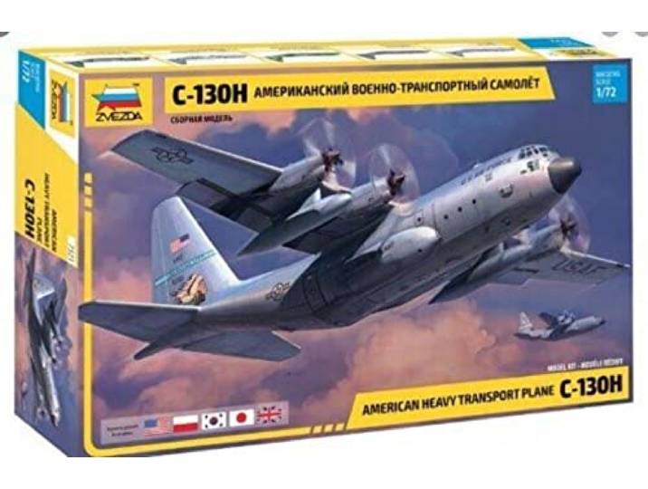 Zvezda 530007321 1:72 C-130 H Hercules - modelbouwset, plastic bouwset, bouwpakket voor montage, gedetailleerde replica 7321 meerkleurig
