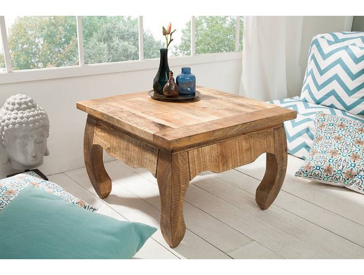 riess-ambiente Couchtisch OPIUM ANTIQUE 60cm natur, Wohnzimmer · Massivholz · eckig