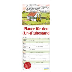 Korsch Familienplaner 239327, (Un-)Ruhestand, Jahr 2027, 1 Monat auf 1 Seite, mit 3 Spalten, 19 x 47cm