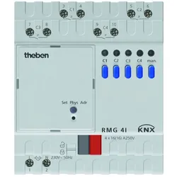 Theben 4930210 KNX Schaltaktor 4-fach, C-Last, Grundgerät, C-Last RMG 4 I KNX