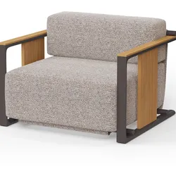 Vondom »TULUM« Outdoor Lounge Sessel Krollet 1921 / Cacao / natural teak