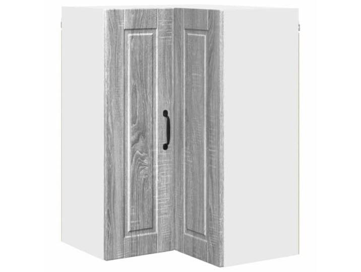 fsahslih Wand-Eckschrank Porto Graues Sonoma 57 x 57 x 80 cm Kompakter Wand-Hängeschrank aus Holzwerkstoff mit 3 Ebenen und 2 Türen für die Küche.