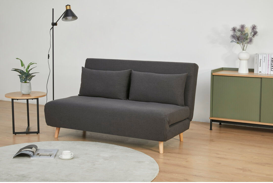 Zipcode Design Etelvina 2 Seater Sofa Bed Dark Grey 3