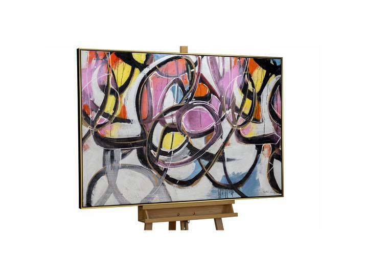 Kunstloft Acrylbild Handgemalt Bunt 123/83 cm, Mehrfarbig, 122.5x82.5 cm, Bilder & Rahmen, Bilder