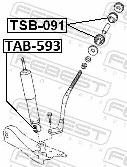 Febest Buchse, Stoßdämpfer Tab-593 Für Toyota