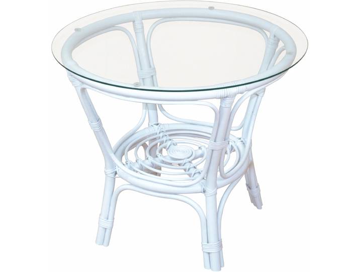 Esstisch HOME AFFAIRE, weiss (weiß), B:70cm H:57cm T:70cm, Tische, Esstisch, gemütliche Rattanmöbel ideal für Wohnraum oder Wintergarten