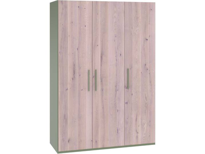 Modular Kleiderschrank Holz Werk blassgrün Wildeiche B 153 cm