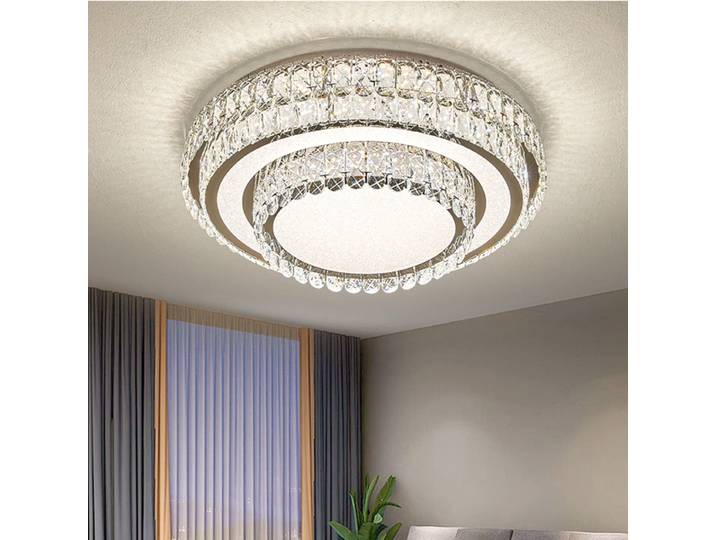 Plafonniers ronds LED modernes de luxe salon chambre plafonniers rectangulaires Lustre décor à la maison lustre de plafond en cristal