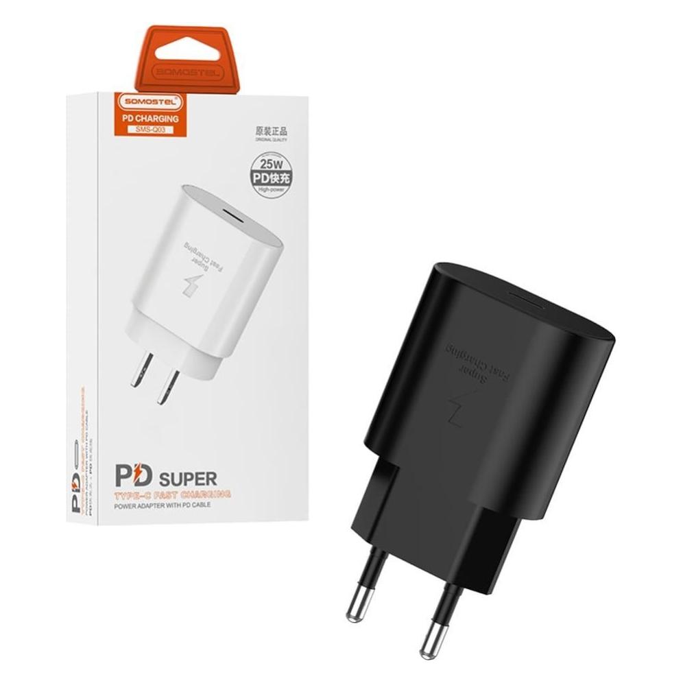 Somostel 3A 25W TYP-C PD WANDLADEGERÄT SCHWARZ SMS-Q03 (25 W) (35530)