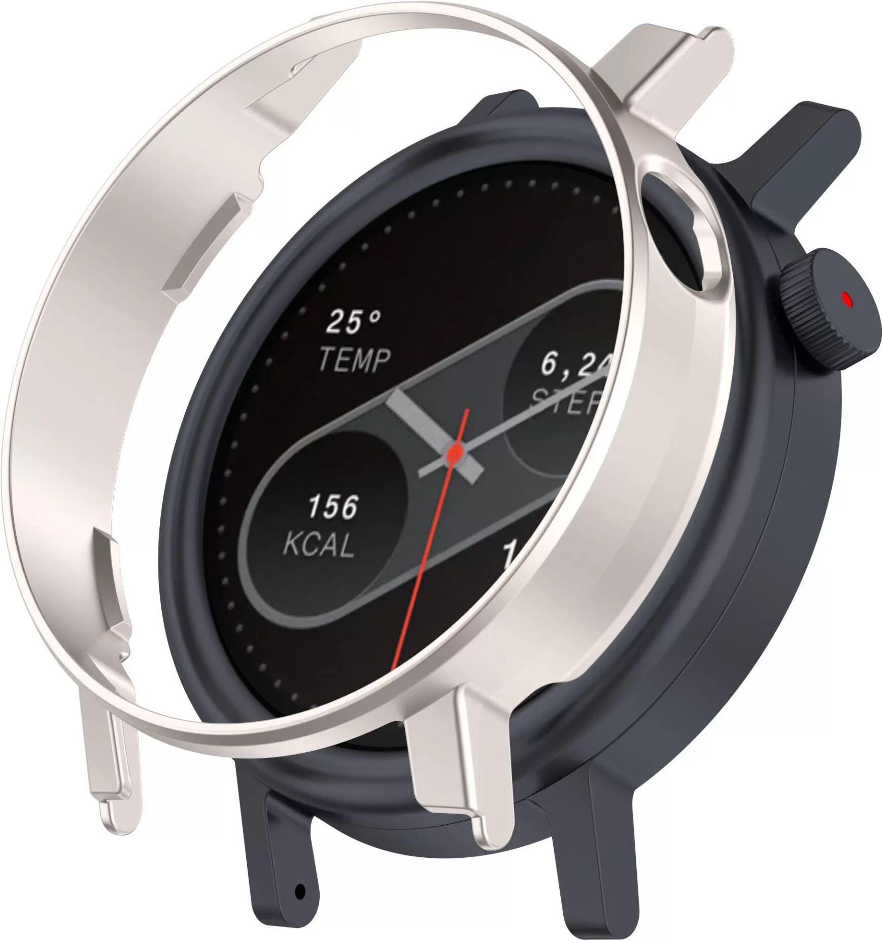 INF Halbseitige PC-Schutzhülle mit Aussparungen für CMF Watch 3 Pro - Silber