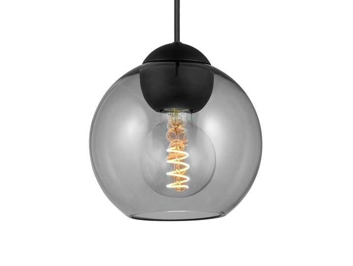 BUBBLES Hängelampe, rauchgrau Ø 18 cm Glas E27 - Halo Design - Wohnzimmer - Einflammig