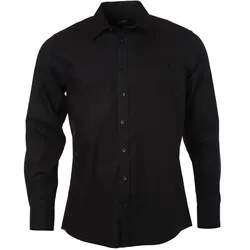 Baumwollhemd Langarm "JN682" - M - black