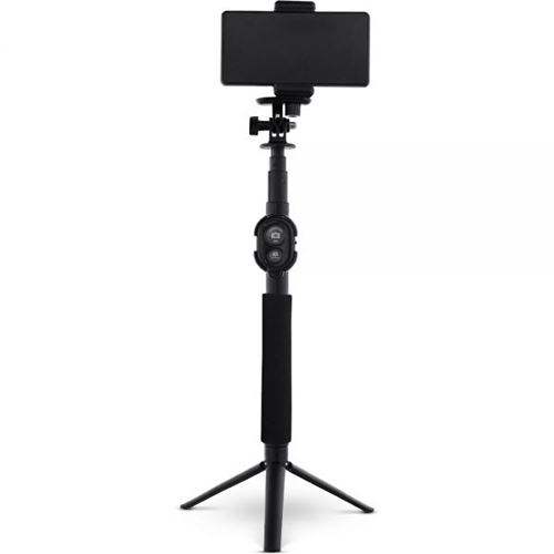 InLine Selfiestick für Digitalkameras und Videokameras schwarzes aluminium mit Mini Stativ