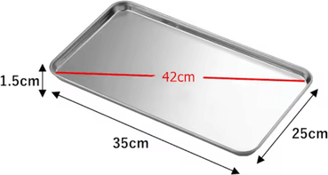 Inspire Picks Stainless Steel Rectangular Serving Tray Food Storage & Baking Plate 35x25x1.5cm