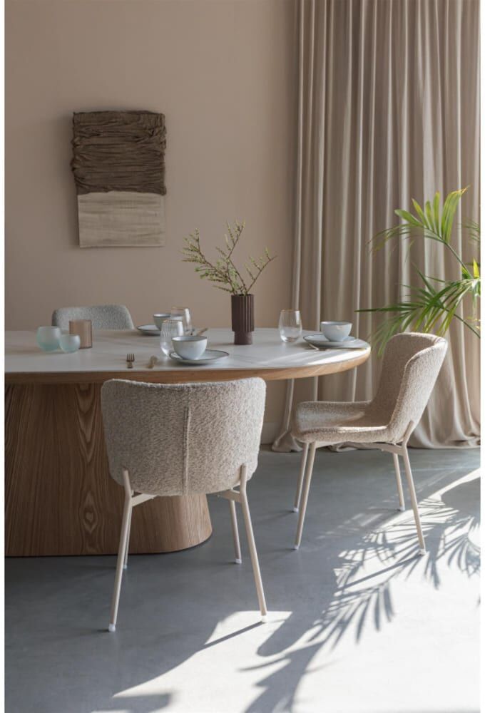 BOITE A DESIGN Table design en bois beige Beige 200x77x90cm