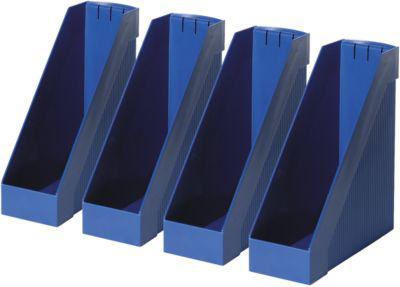 HELIT Stehsammler, extra breit, Polystyrol, 4 Stück blau