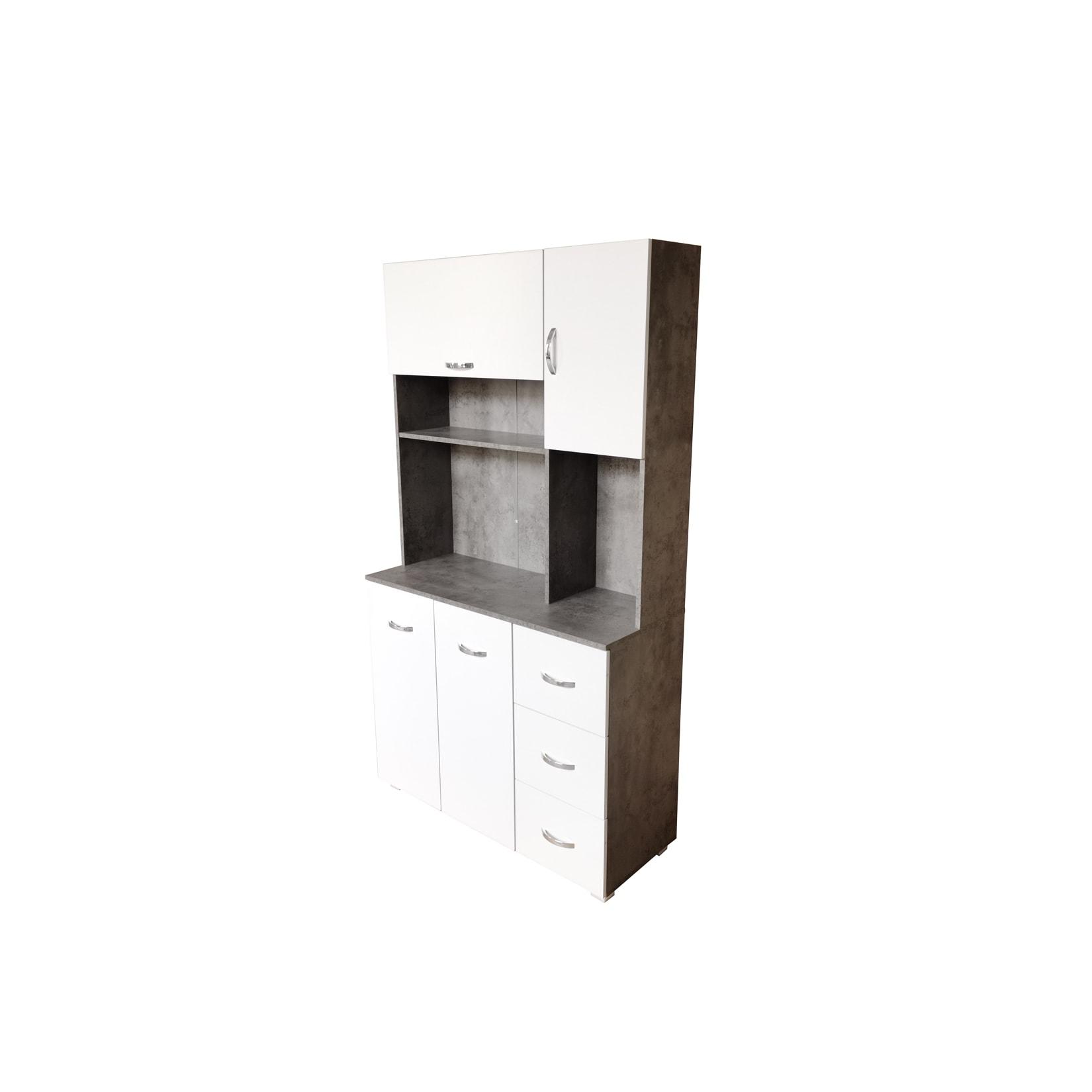 HTI-Living Küchenschrank Beton/Weiß Blanca