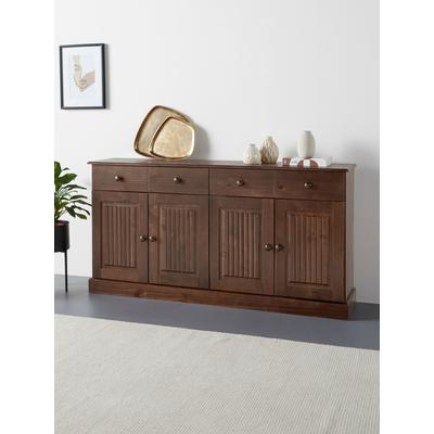 Sideboard OTTO HOME "Liotta", braun, B:158cm H:80cm T:34cm, FSC-zertifiziertes Massivholz, Sideboards, Sideboard