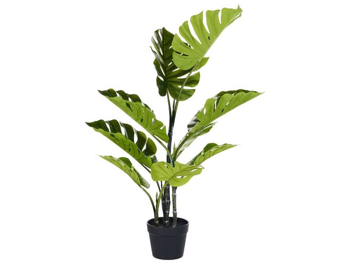 KUNSTPFLANZE im Blumentopf 94 cm Grün/Schwarz Monstera Plant