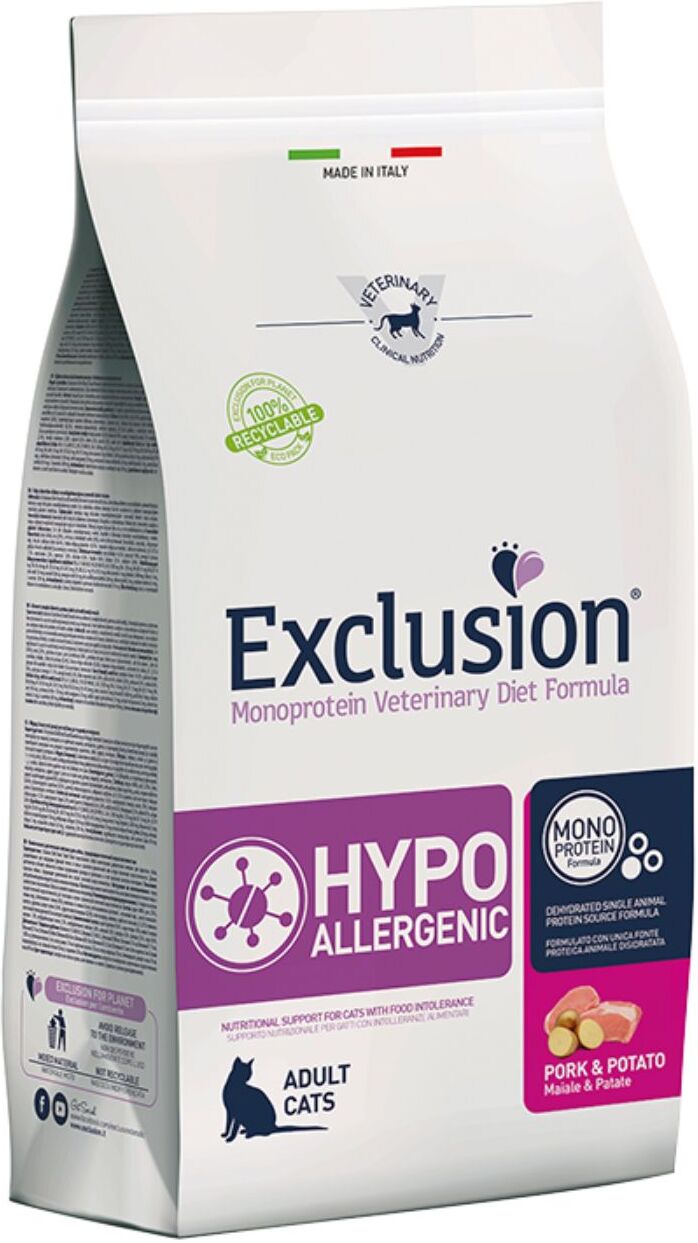 Exclusion Diet Cat Hypoallergenic Maiale e Patate 1,5 Kg Monoproteico per Gatti