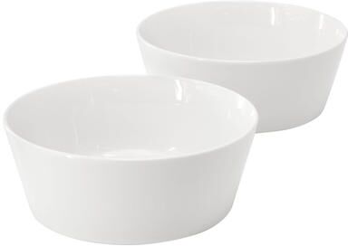 Gibson Home 2 Piece 6.75 Inch Round Fine Ceramic Side Bowl Sets in White
