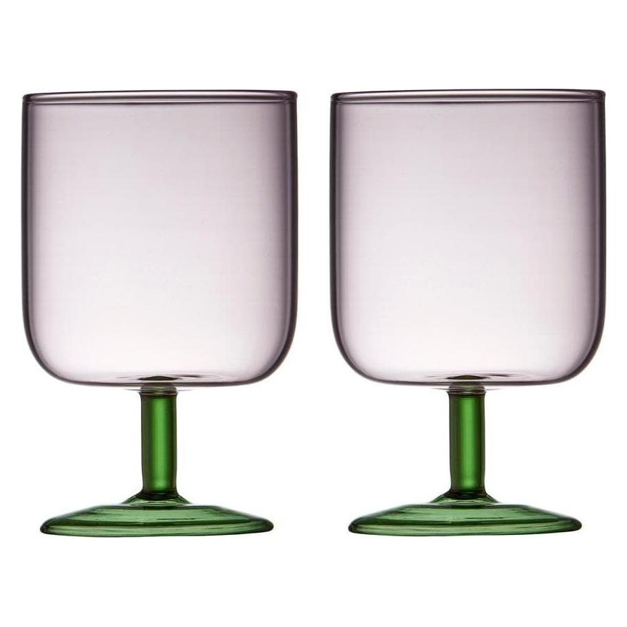 Lyngby Weingläser-Set Torino Pink/Grün, 2 Stück, 30 cl (30 cl, Weingläser Set) (30205)
