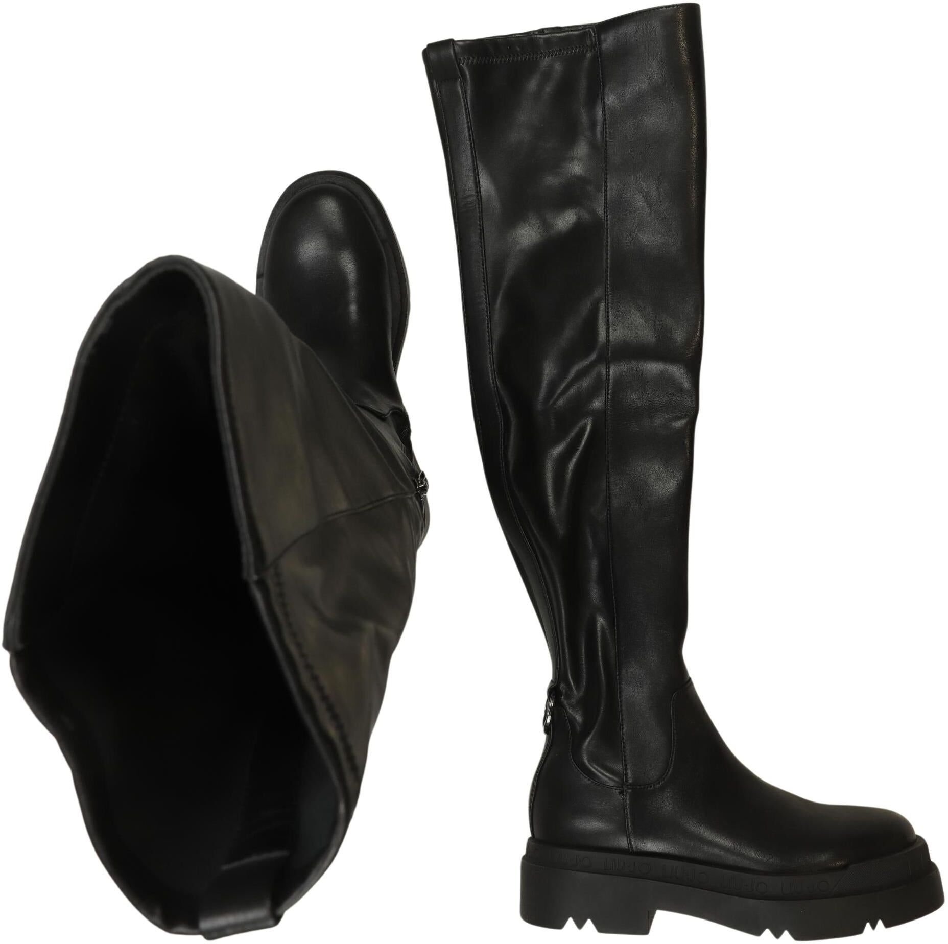 LIU JO Damen Stiefel, Schwarz, Gr. EU 37, Kunstleder - Second Hand