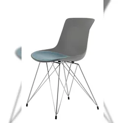 Kayoom Stuhl Emily 110 2er-Set Grau / Hellblau