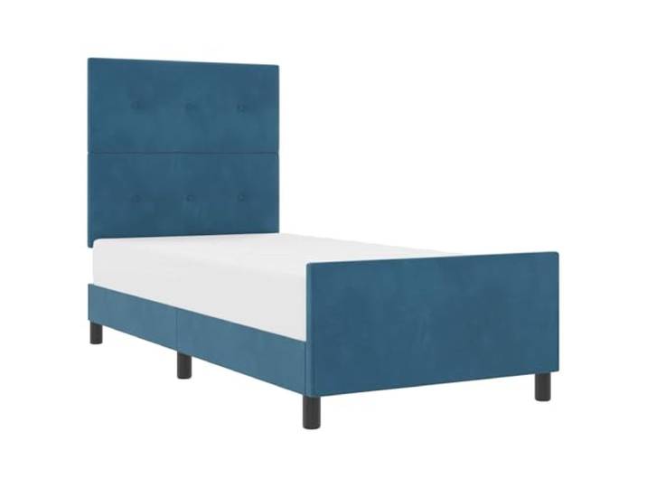 KKgypkn Boxspringbett 80x200 Samt Dunkelblau mit verstellbarem Kopfteil, modernes Design aus Samt und massiver Kiefer, Stabiler Rahmen für langlebige Nutzung, einfacher Aufbau